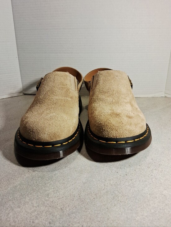 Dr. Martens Shoes - Dr Doc Martens Isham Beige Suede Mules Womans Sz. 11
